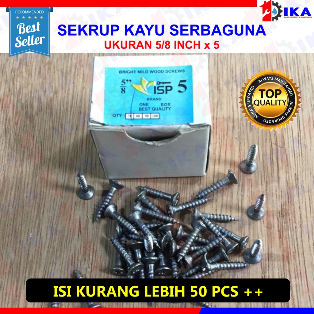 SKRUP KAYU 5/8&quot; X 5 (+) PLUS PANJANG 1,5CM / (HARGA 1 KOTAK - TIDAK DIECER) TERMURAH