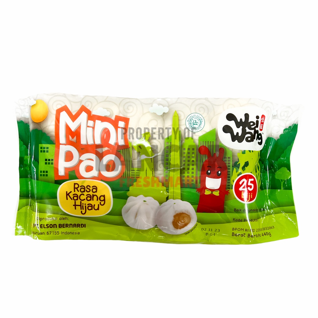 WEI WANG MINI PAO RASA KACANG HIJAU ISI 25PCS