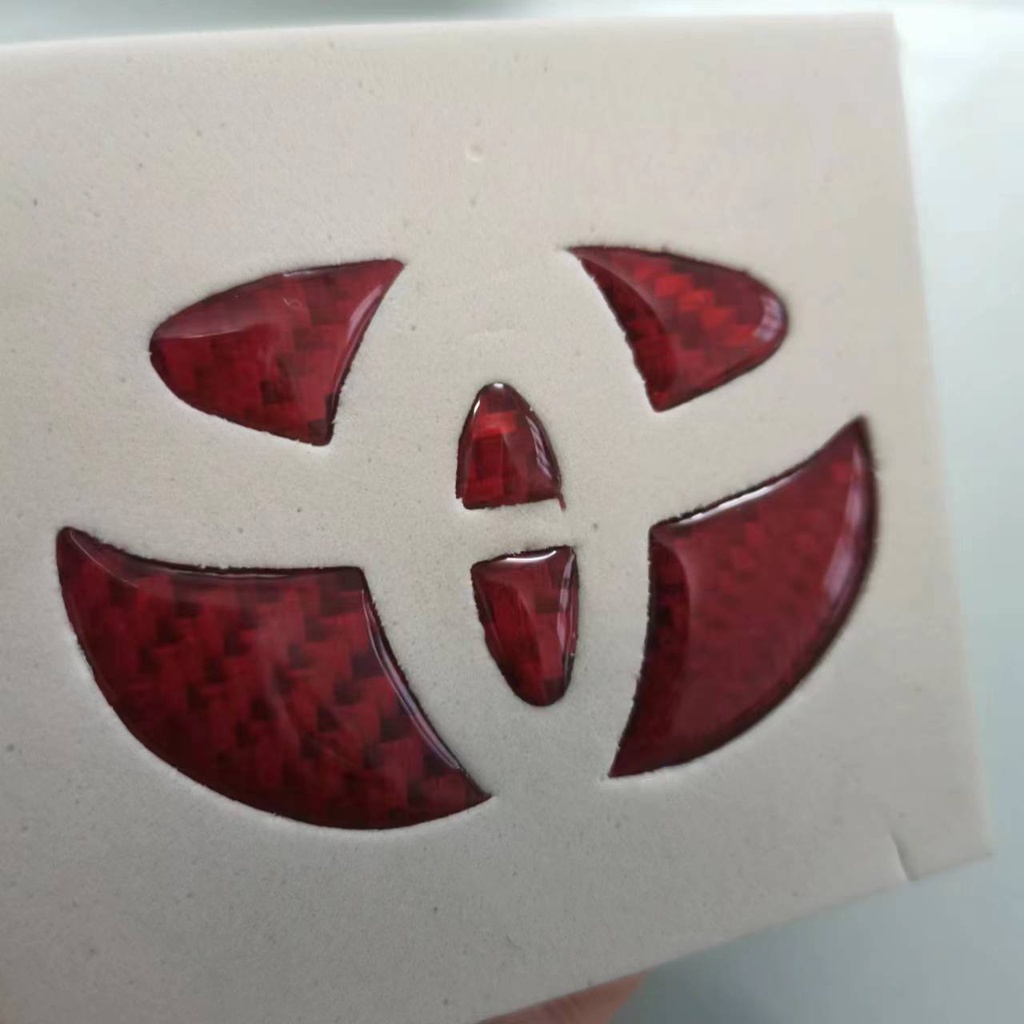 1x Stiker Lencana Emblem Mobil Auto Serat Karbon Untuk Toyota Corolla Camry Yaris Rav4 Prado CHR TRD VIOS