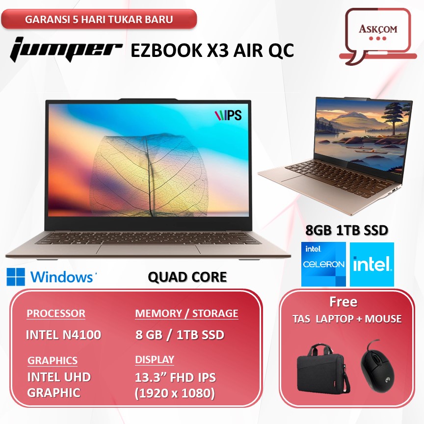 Laptop Jumper EZbook X3 / Teclast F7 PLUS 3 Intel Quad Core N4120 8GB 512ssd 14.0&quot;FHD IPS Win11 Grey