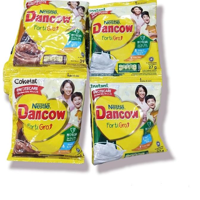 

Menarik Dancow Susu Bubuk Instant FortiGro 10 Sachet 1 RENCENG PUTIH & COKLAT**