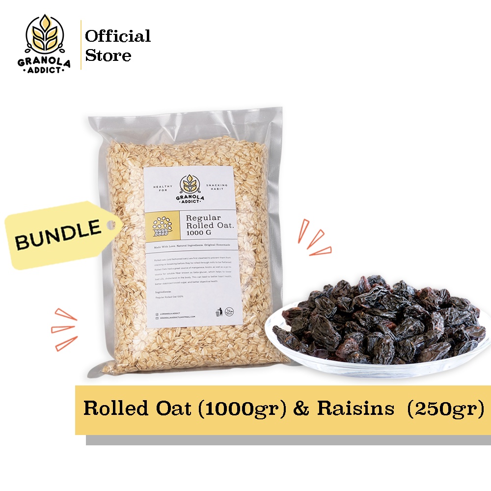 

Granola Addict - Paket Rolled Oat 1KG + Dried Seedless Raisin 250G