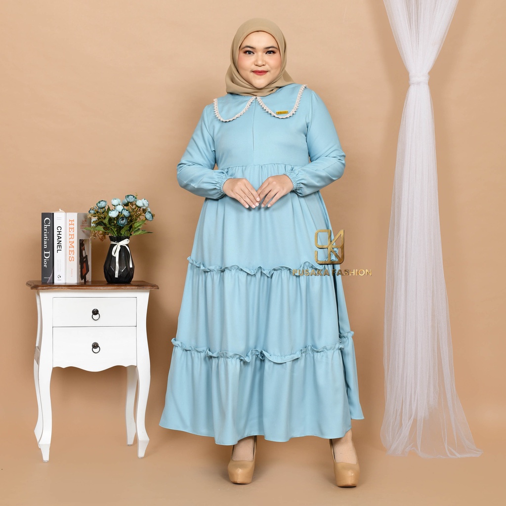 BELA MAXY Gamis perempuan dewasa jumbo pakaian muslim wanita bigsize muat sampai 80kg+ ada size fashion muslimah terbaru long dress kekinian modern murahberkualitas warna putih hitam merah bata hijau army lilac kuning lemon mustard broken white dusty moca