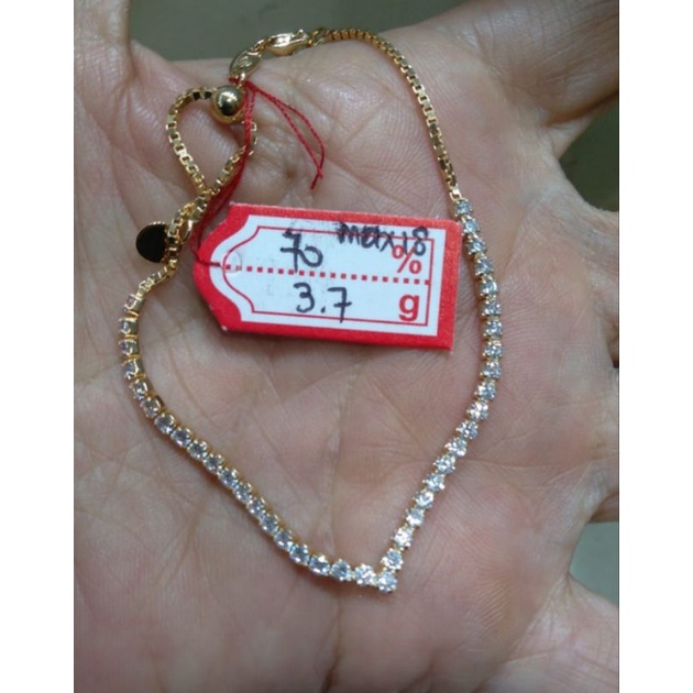 Gelang rantai emas 70 fuji serut