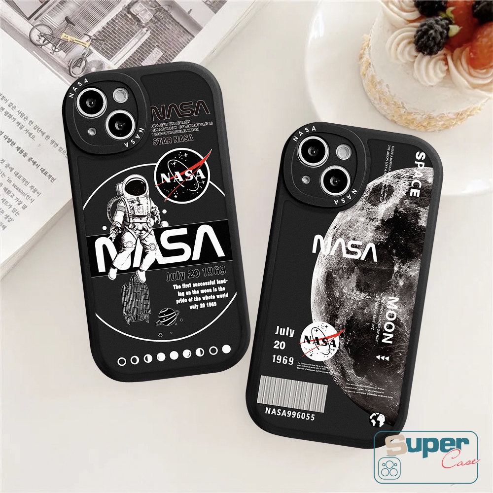 Casing Soft Case Redmi9 10C 12C A1 9A 10A 10 9T 9C POCO F4 M3 X3 NFC Pro Redmi Note 10s 11 11s 10 8 9 Pro 9s 11Pro Plus 8Pro Mi 12 11 Lite 11T NFC Trendy Brand Soft Cover NASA
