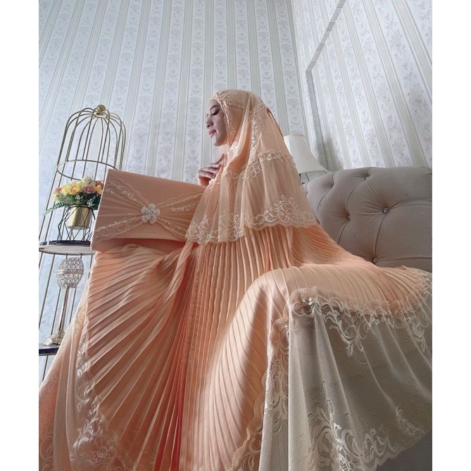 mumukena dewasa terbaru mukena cantik model plisket jumbo mukena plisket Ayrin