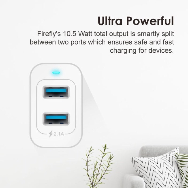 Oraimo Firefly 2 Ports Quick Fast Power Charger OCW-E63D