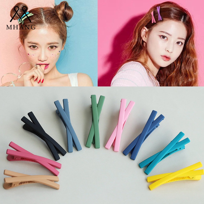 Frosted Candy X Crosshair Clip Jepit Rambut Polos Wanita Gaya Simple Korea