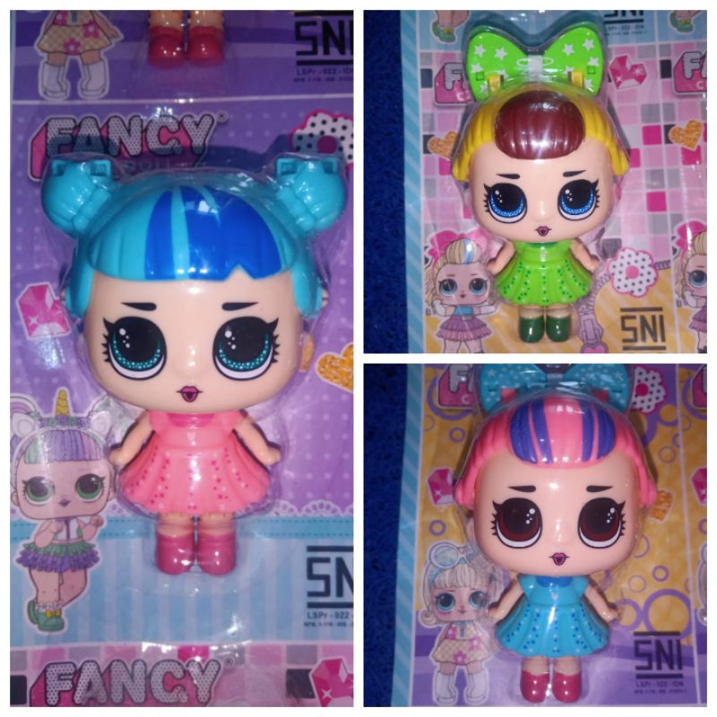 MAINAN BONEKA LOL CUTE DOLL FANCY, UKURAN 11cm, BAHAN DARI PLASTIK KERAS, LUCU, WARNA RANDOM, HARGA 