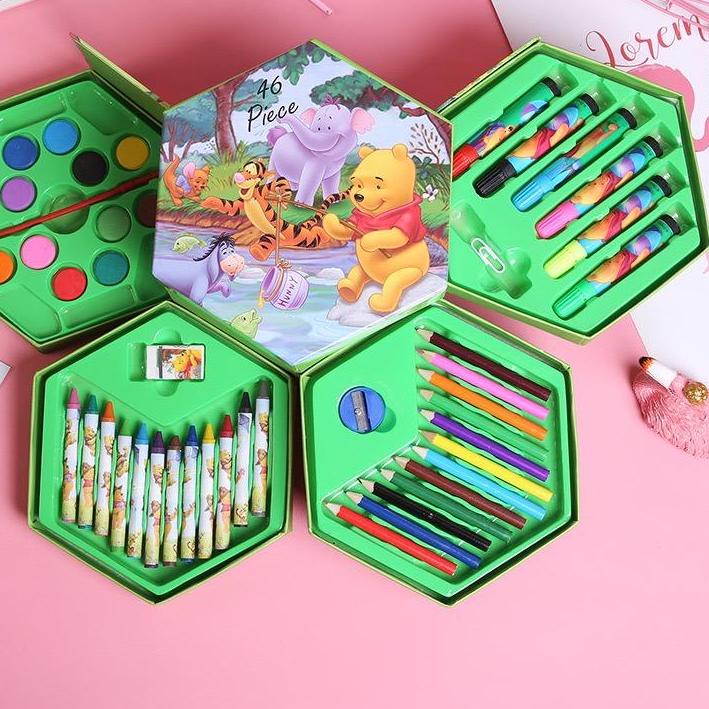 

T77✩ CRAYON SET isi 46 Pcs 4 in 1 Mewarnai / Melukis Terkini