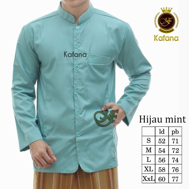 Baju Koko Muslim Semi Jasko Khafana Hijau Mint