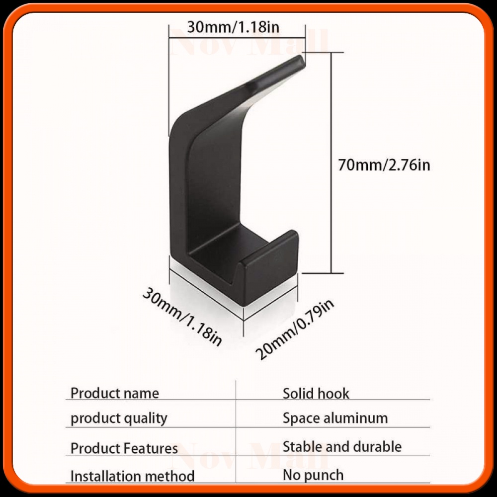 Gantungan Dinding Kapstok Hook Hanger Aluminium 5 PCS -ST992