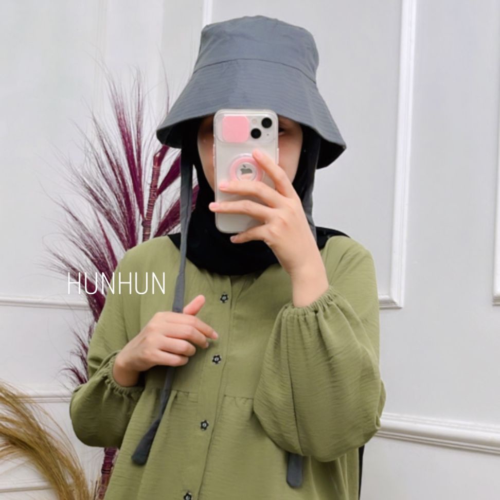 Wide Bucket Hat Polos / Topi Selebgram