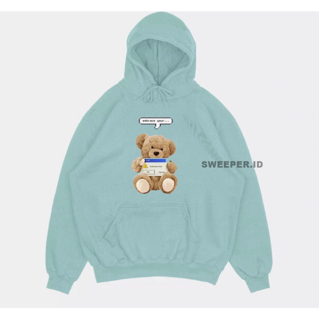 SWEATER HOODIE EMBRACE YOUR TEDDY BEAR 3D BAHAN FLEECE