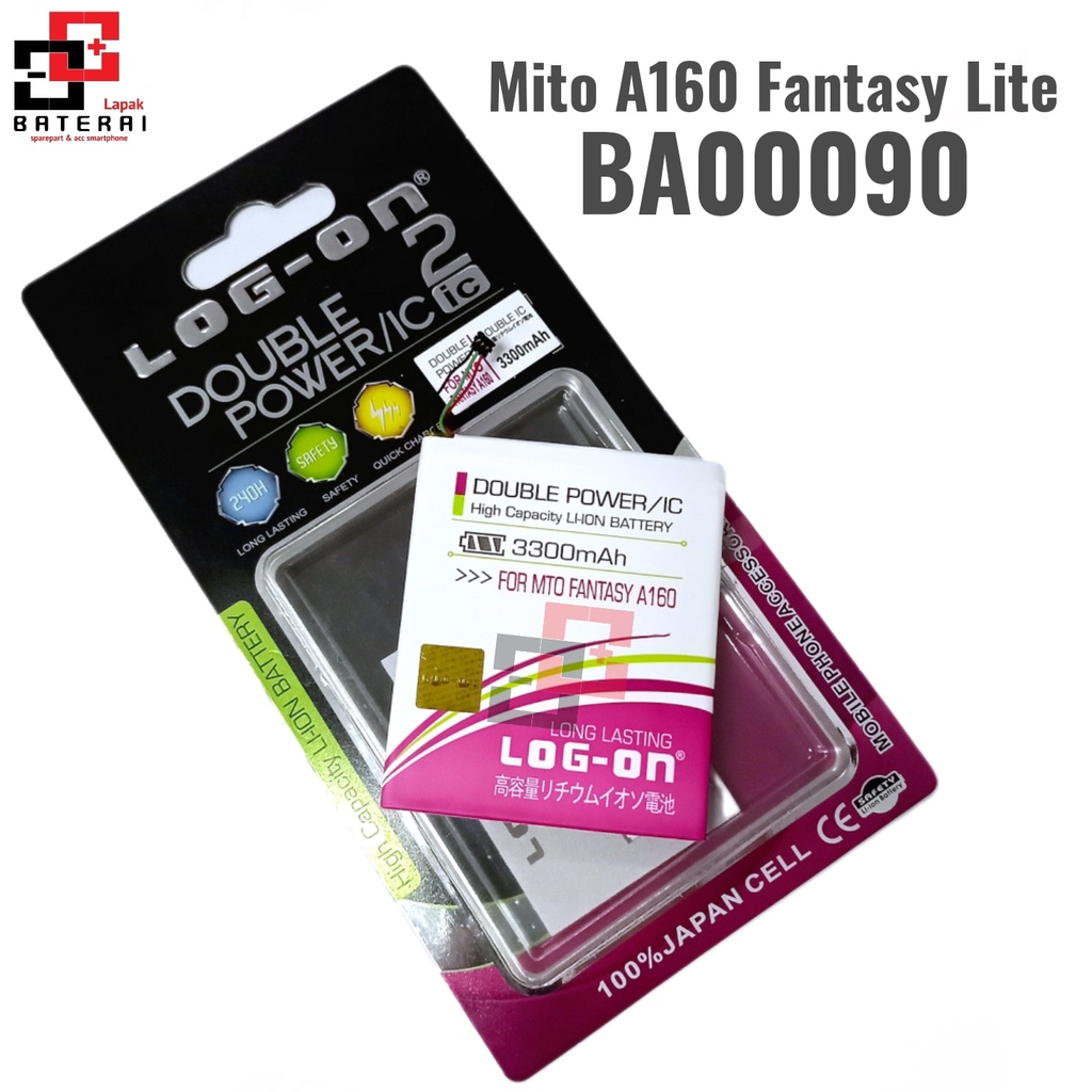 LOG - ON Baterai Mito A160 Fantasy Lite BA00090 Double IC Protection Battery Batre