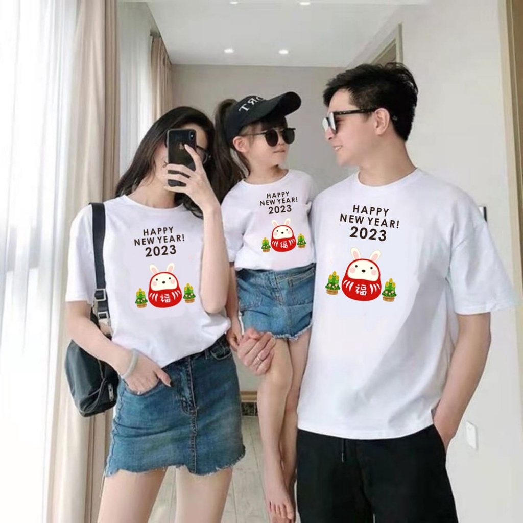 MYSTIQUE.ID-BAJU KAOS HAPPY NEW YEAR 2023 T-SHIRT LUCU DAN AESTHETIC