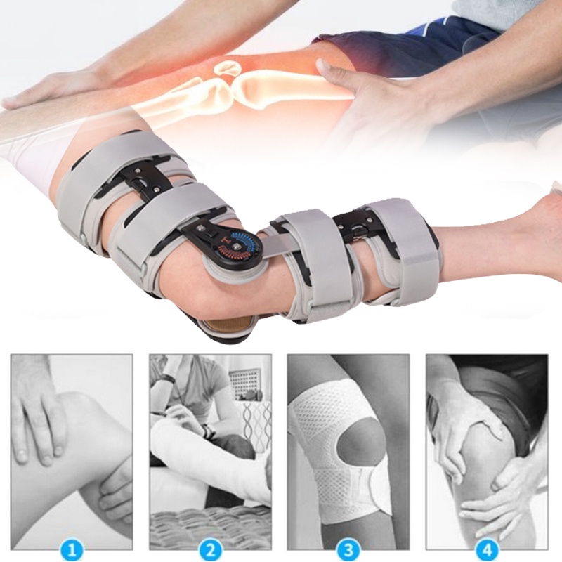 Deker Pelindung Lutut Kiri / Kanan Untuk Arthritis /  Ligamen / Osteoarthritis Knee Brace Post Op Deker Penyangga Lutut Terapi Latihan /Jalan Paska Operasi ACL/ PCL Arthroscopy/Alat Rehabilitasi