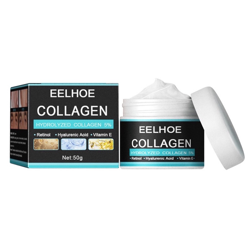 EELHOE Men's Collagen Cream 50Gr - Cream Pemutih Wajah Pria Pelembab Mencerahkan Anti Penuaan Anti Kerut Mengurangi Garis Halus Dan Kantong Mata Perawatan Wajah