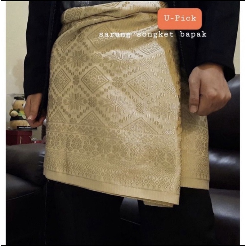 SARUNG SONGKET LILIT  BAPAK + SELENDANG BESAR LAKI LAKI SARUNG SONGKET PRIA