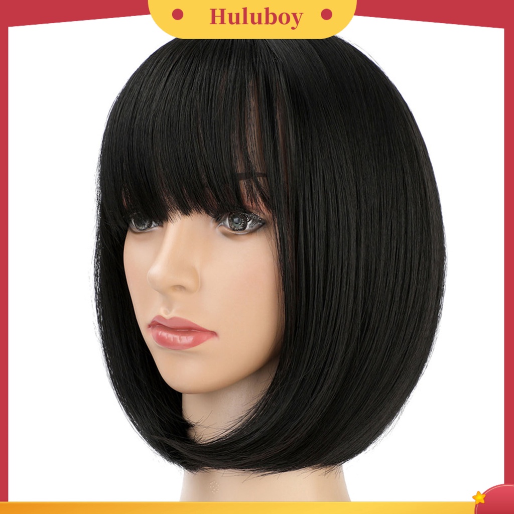 Wig Rambut Pendek Bahan Sutra Suhu Tinggi Untuk Wanita