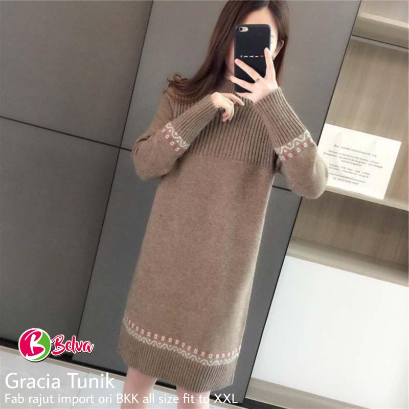 GRACIA LONG TUNIK RAJUT IMPORT