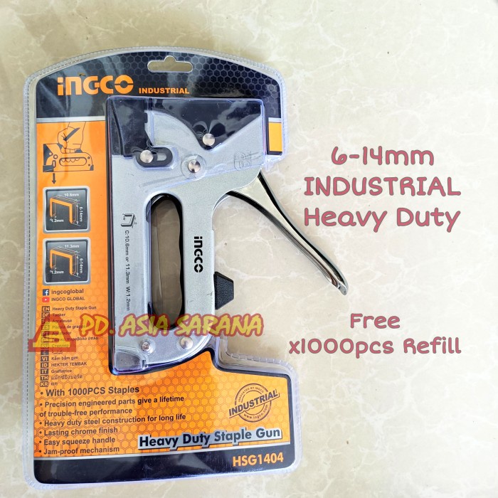 

Heavy Duty Staple Gun INGCO HSG1404 Jok Hekter Steples Tembak Industri