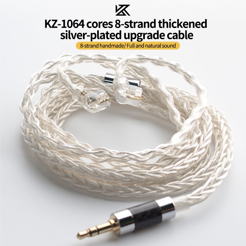 Kz 1064cores 8-helai Silver Plated Earphone Upgrade Kabel 3.5mm DIY Earbud Kawat Untuk KZ ZSN Pro X EDX ZS10 Pro Earbud