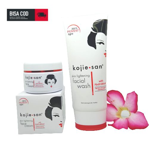 HARGA PROMO! KOJIE SAN Skin Lightening Facial Wash with Hydromoist 100 gr + Skin Lightening Face Cre