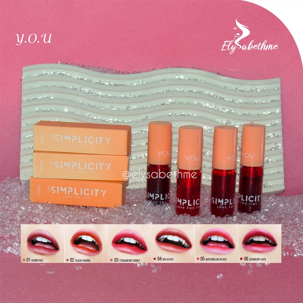 ✿ELYSABETHME✿ Y.O.U simplicity tint love you lip tint murah ombre lips tekstur cair mudah di blend