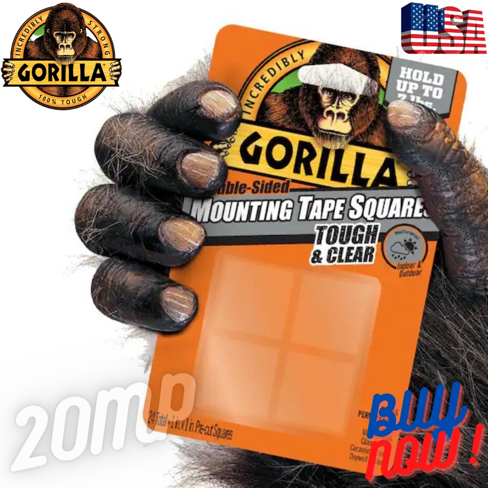 

Gorilla Tough & Clear Double Sided Tape Squares 24 Pcs USA
