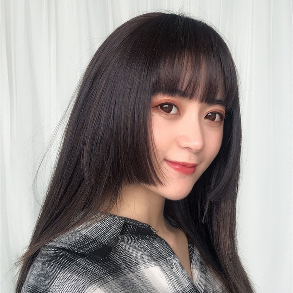 Wig Poni Rambut Potongan Princess Korea Untuk Wanita Perempuan Air Bangs Fringe Hair Accsssories 26cm