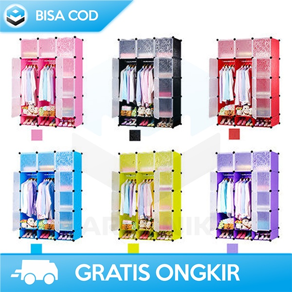 LEMARI BAJU SUSUN LEMARI PLASTIK DIY LEPAS PASANG RINGAN KUAT &amp; KOKOH