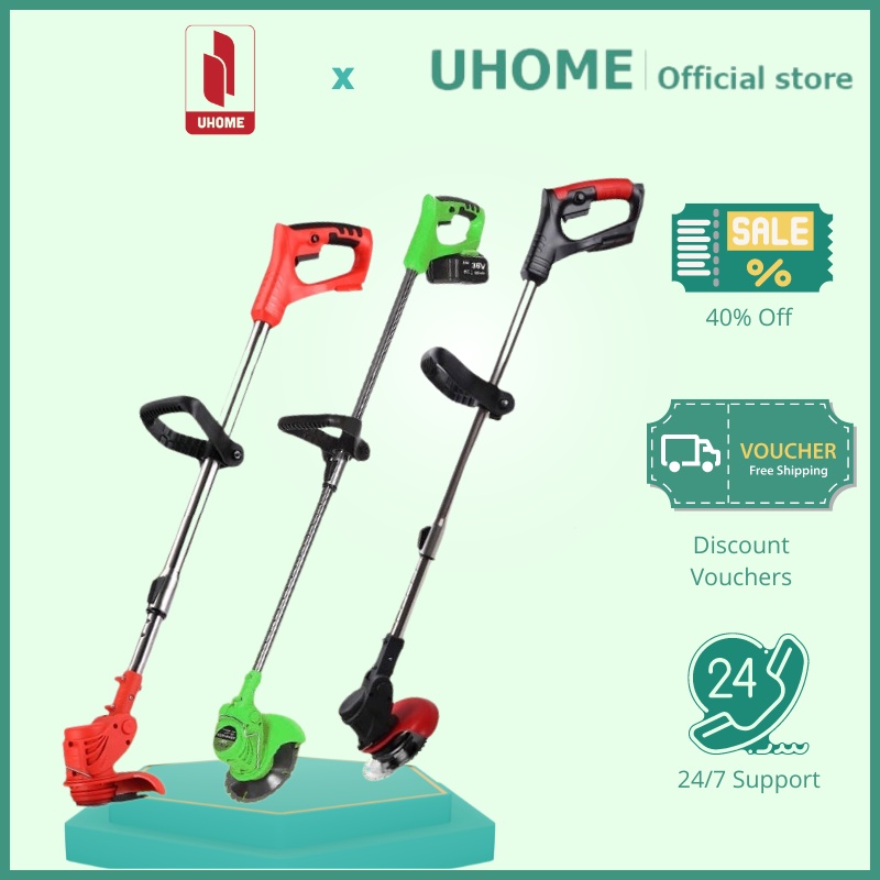 Mesin Potong Rumput 24V UHOME Cordless Lawn Mower Grass Trimmer Pemangkas Rumput Mesin Pemotong Rump
