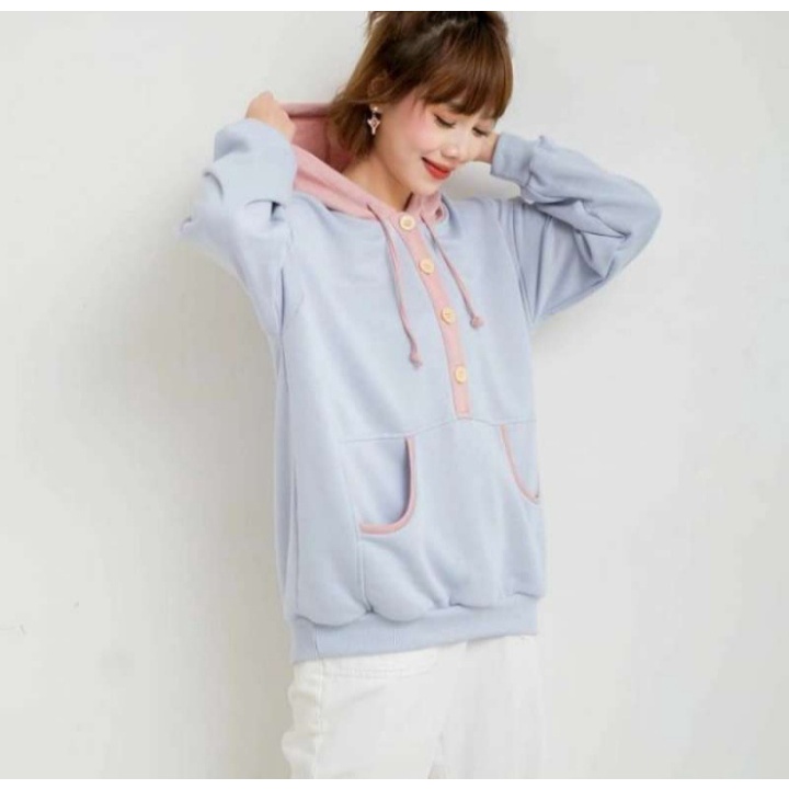 Jacket Blouse NIO PASTEL SOFT Hoodie Sweater Oversize Wanita Fashion Terkini Korean Style Kasual Stylish