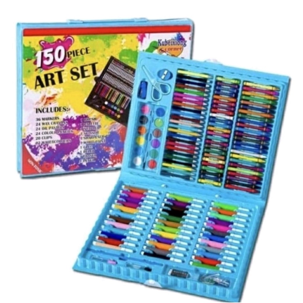 Crayon Set 150 Pcs Art Set Crayon Warna Warni Alat Mewarnai Alat Tulis Pensil Warna Free Koper Penyimpanan Art Set Isi 150 Pcs Pensil Warna Set Anak Crayon Full Set Alat Lukis - Perlengkapan Sekolah Set 150 Pcs