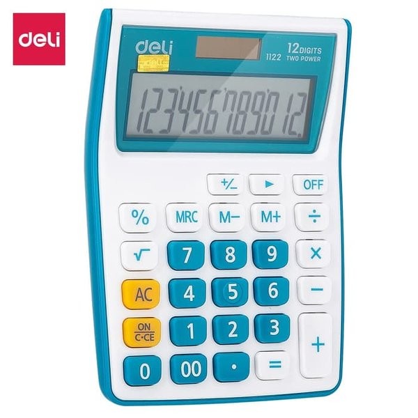 

KOMPLIT KALKULATOR 12 DIGIT KECIL POKET PORTABLE CALCULATOR DELI 1122 WARNA