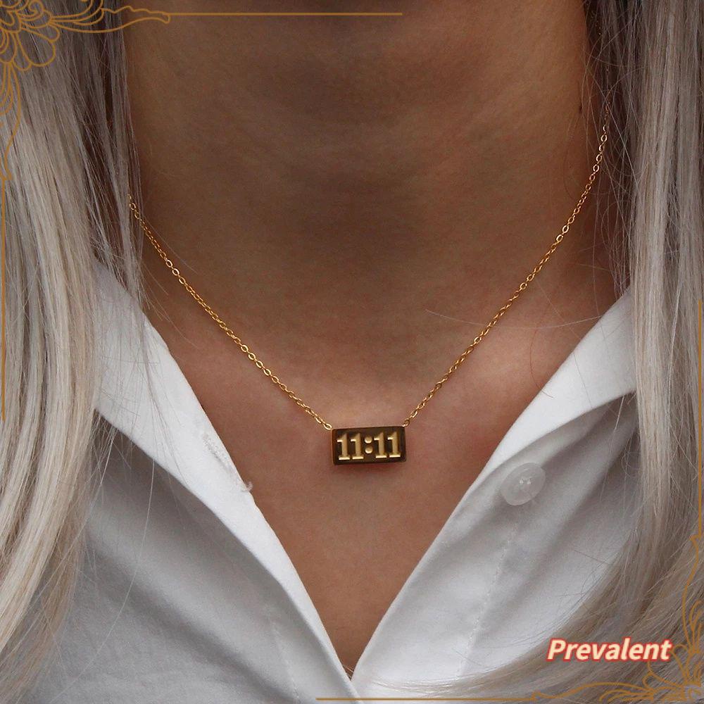 Preva 11:11 INS Style Perhiasan Kalung Titanium Steel