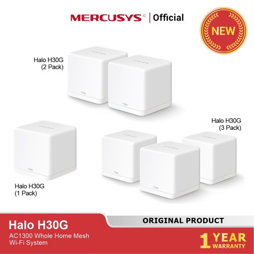 Mercusys Halo H30G AC1300 Whole Home Mesh Wi-Fi System 1/2/3pack - 1pack