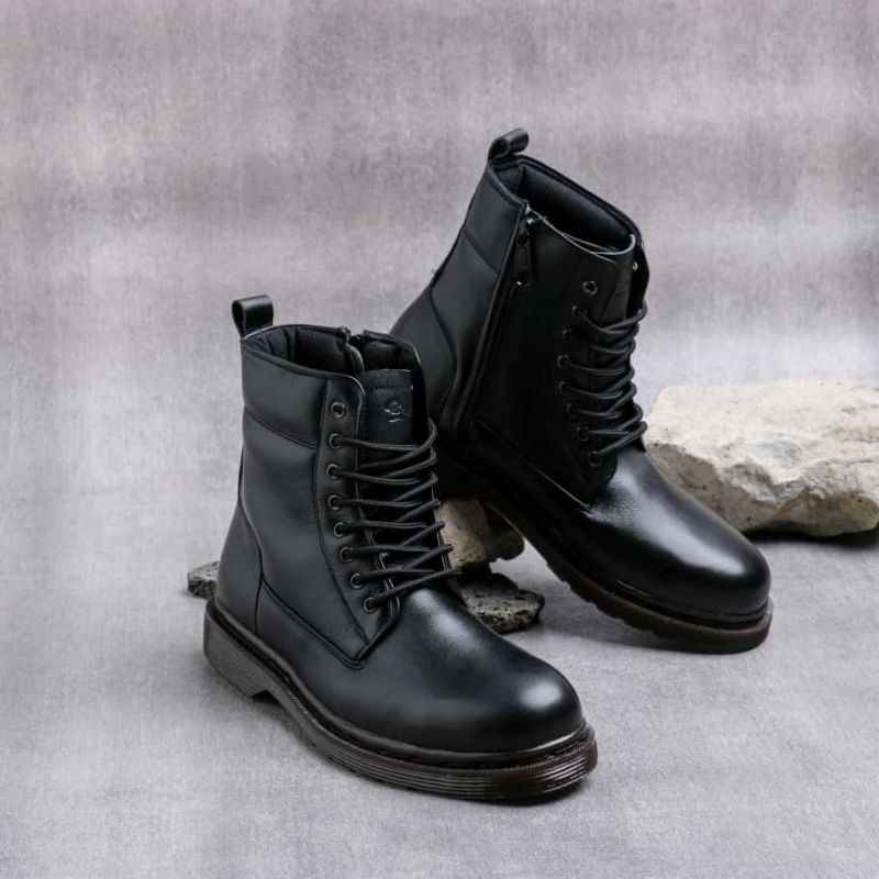 sepatu boots pdl kulit asli sepatu pdh sepatu touring kulit sapi asli Boston brandon