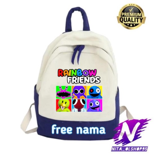 tas ransel sekolah anak rainbow friends bisa custom tambah nama