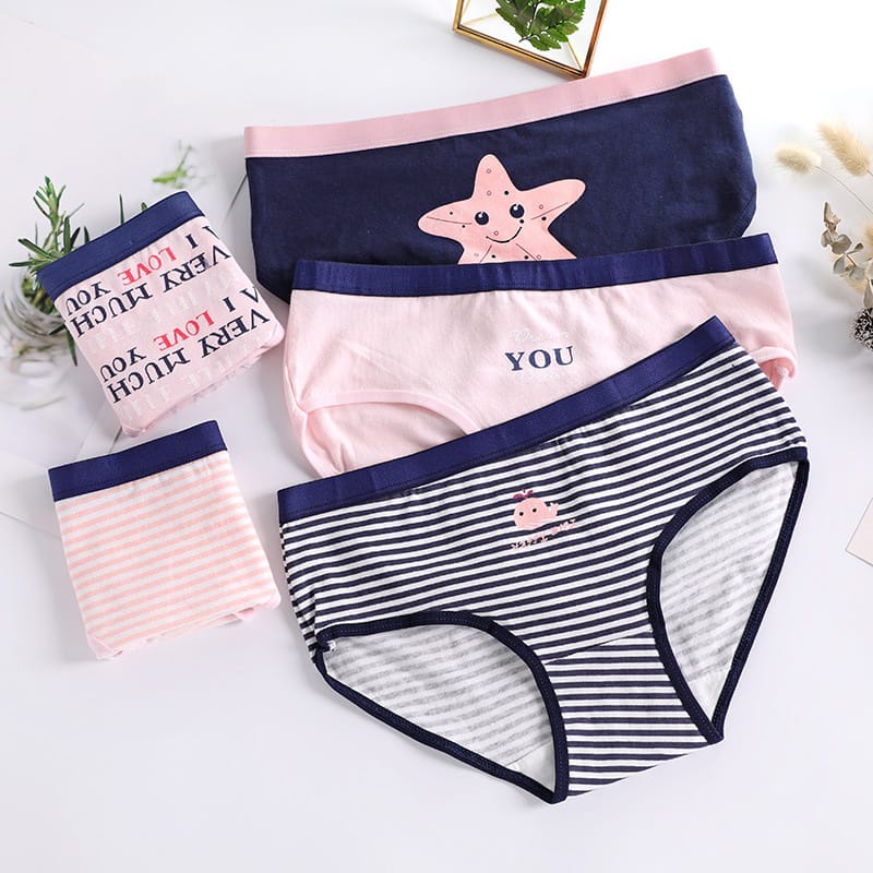 Nicebra Celana Dalam Brief Import Motif Bahan Breathable Untuk Wanita 2082