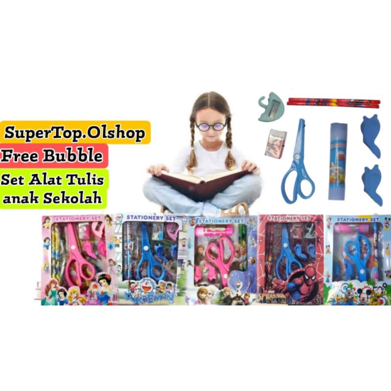 ALAT TULIS KARTUN SET UNTUK MENGGAMBAR CARTOON 9 in 1⭐ Supertop⭐