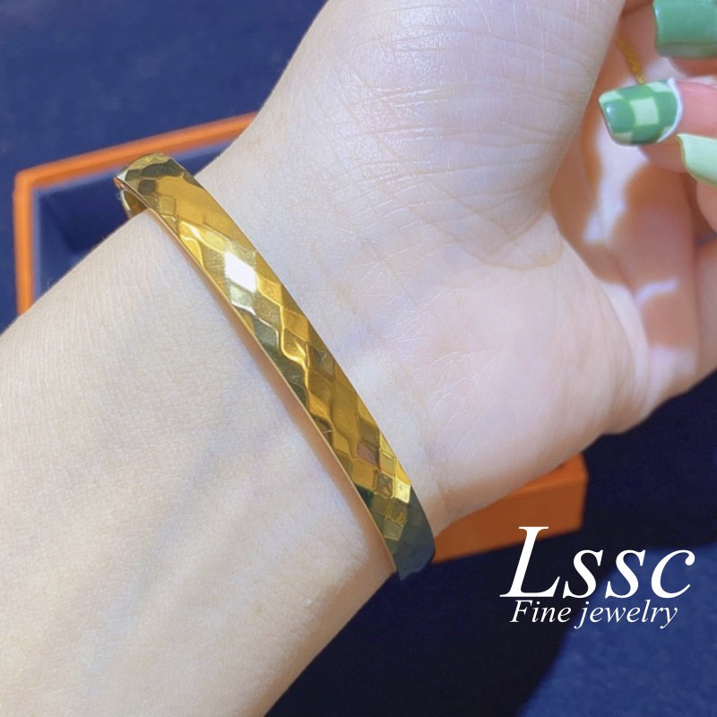 Gelang Titanium Wanita Anti Karat Permata Emas 18K Mewah Cantik Terbaru 2022 Aksesoris Fashion Korea