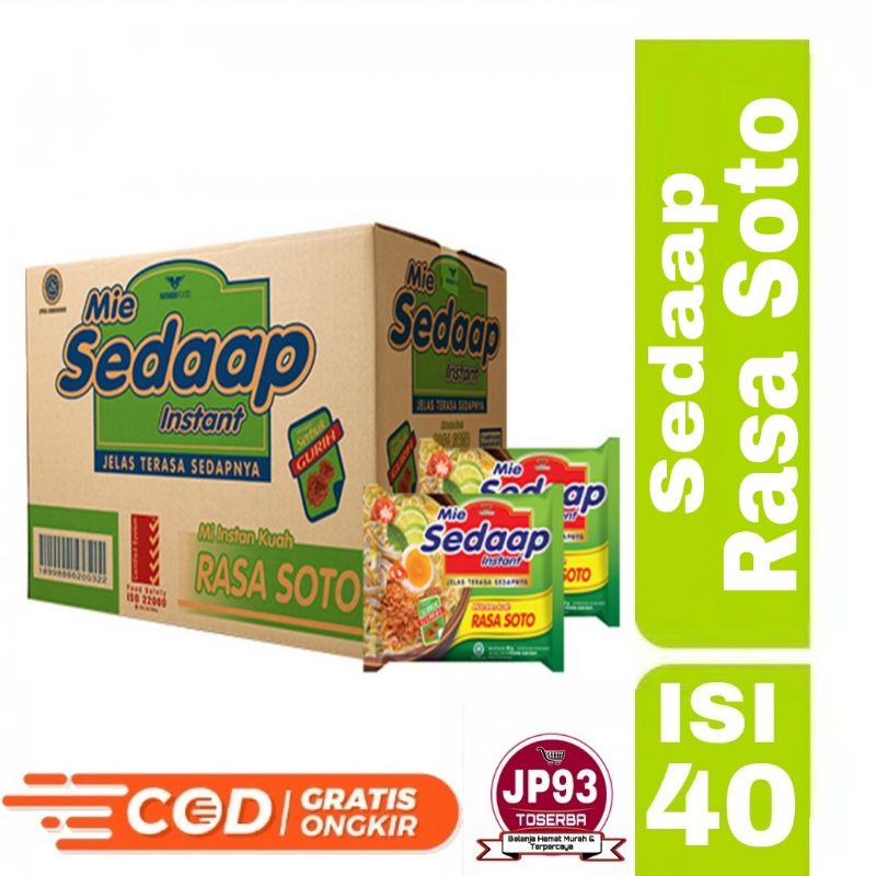 

Mie Sedaap Soto 1 Kardus Isi 40