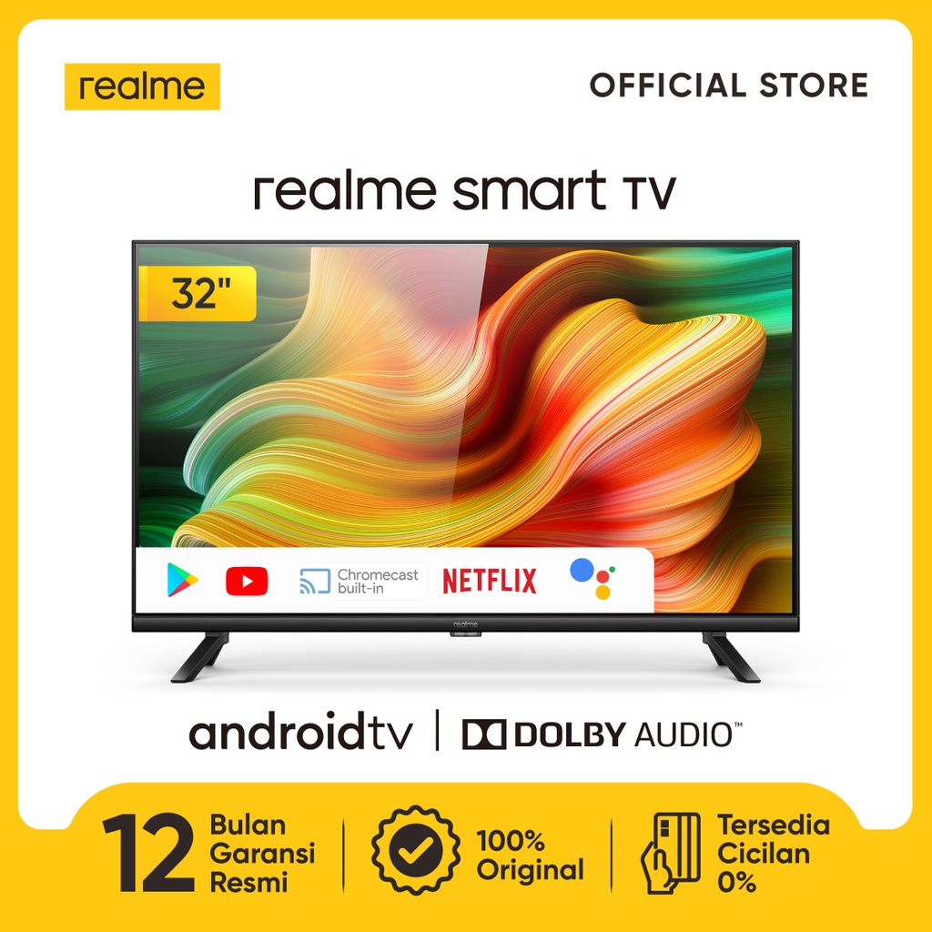 realme Smart LED TV 32 inch [Android 9.0, Bazel-less, Dolby Audio, HD-Netflix]