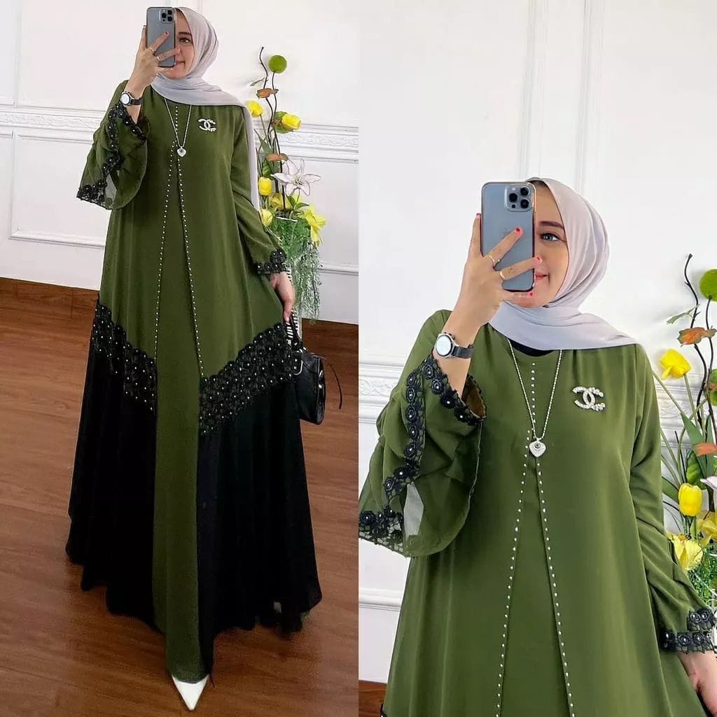 GAMIS STORE | Kasela Arabian Dress Maxy Gamis Muslim Lebaran Matt Ceruty Babydoll Apk Renda Premium