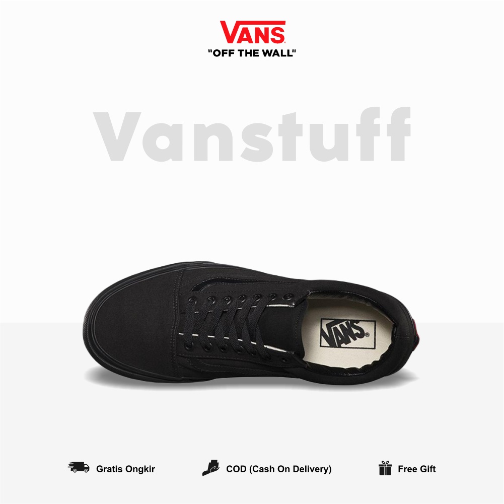 Vans Old Skool Classic Full Black Pria Wanita Original 100 BNIB Globat Market Authentic Guarated Vanss Ori Ols School Item