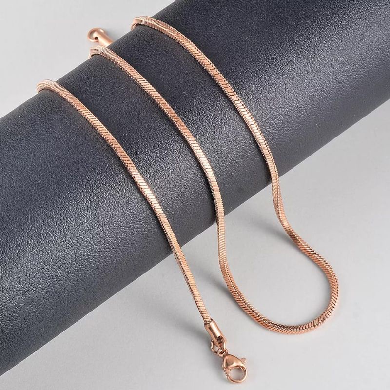 Kalung Model Kotak Warna RoseGold Pria dan Wanita Antikarat