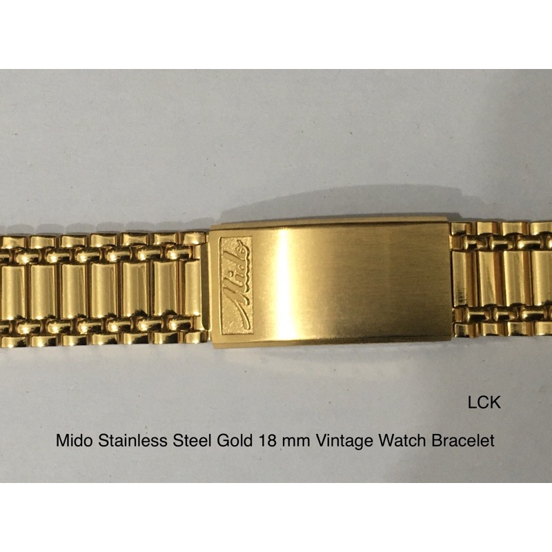 Mido Strap 8439 Stainlees Steel Gold 18 mm Vintage Watch Bracelet ( Old Stuff from 90’s ) / Tali Jam