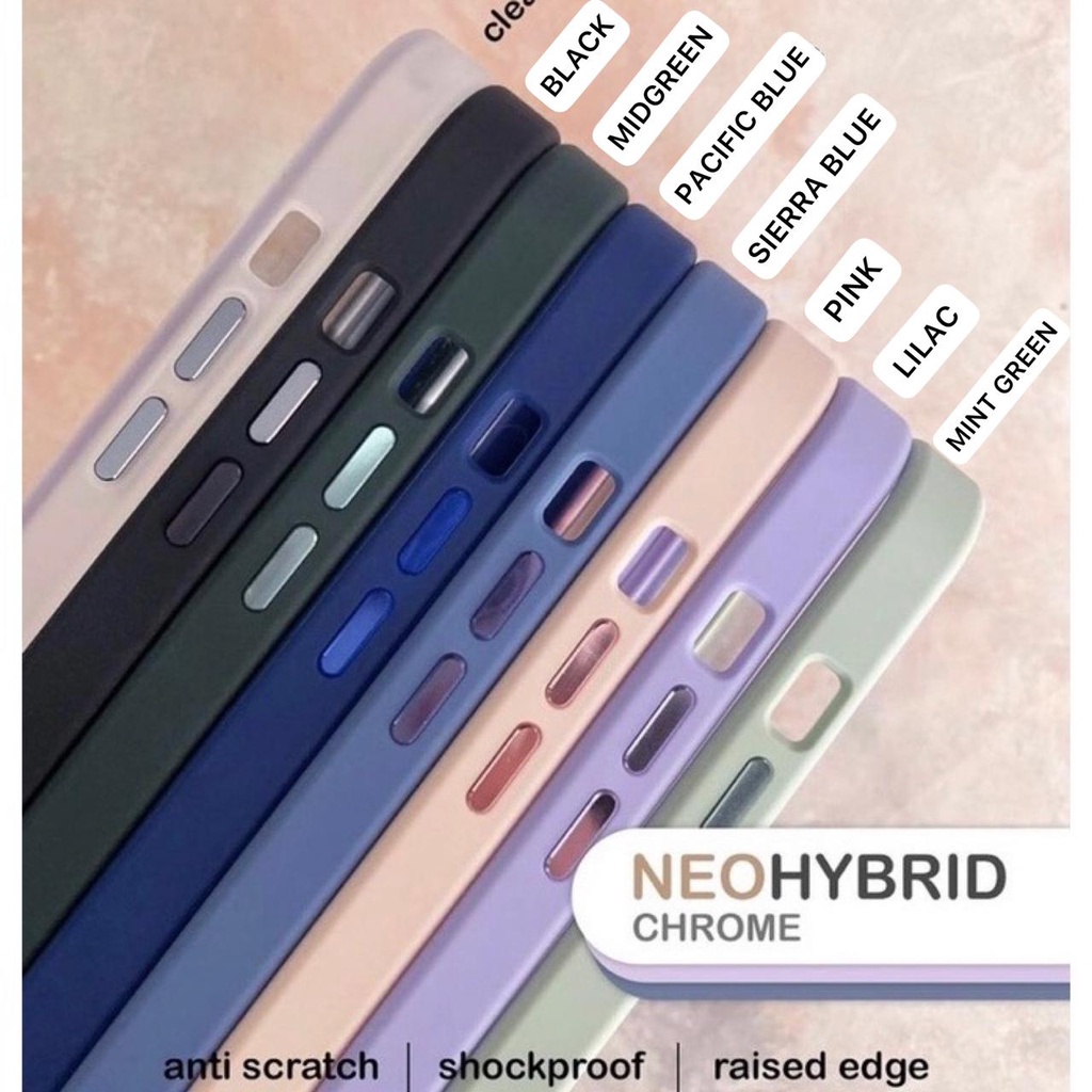 Hard Case Neo Hybird Steel Silicone Acrylic Chrome Silikon Iphone 13 Iphone 13 Pro Iphone 13 Pro Max Iphone 14 Iphone 14 Plus Iphone 14 Pro Iphone 14 Pro Max